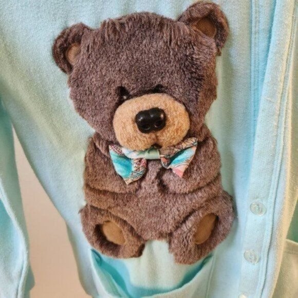 Womens A1ASportWear cardigan with cute Tedy Bear, Size L/XL - Picture 6 of 14